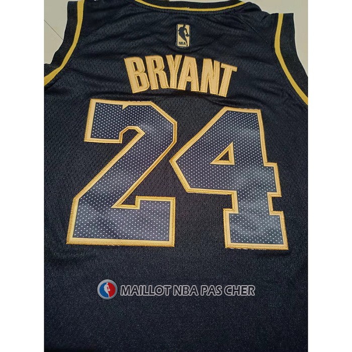Maillot Enfant Golden Edition Los Angeles Lakers Kobe Bryant NO 24 Noir